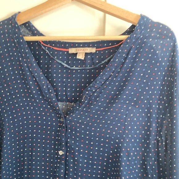 ⭐️ ESPRIT Blouse Sz 10 FR 42 Polka Dot - Picture 3 of 8